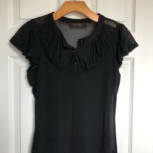 Black Short Sleeve Shirt with Buttons